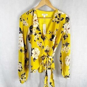 Yumi Kim Queen Bee Honey Top Silk Blend Floral Top Size Small